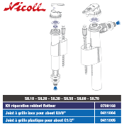 NICOLL 0709168 Kit Membrane pour Robinet Flotteur SIL10 à SIL70.
