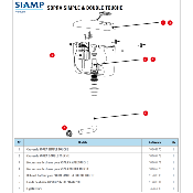 SIAMP 10 0059 72C Entretoise de paroi pour Réservoir Sopra double volume.
