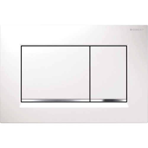 GEBERIT 115.883.KJ.1 Plaque de déclenchement WC Duofix Sigma 30 Blanc/Chromé.