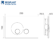 REGIPLAST 187B PLAQUE DE COMMANDE "GLOBE" 3-6 L  BLANCHE