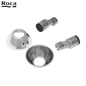 PR-ROCA A525554200 ROSACES CHROMÉES AVEC RACCORDS EXCENTRIQUES + ANTIBRUIT.