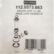 FRANKE 667449 - 112.0573.863 - Siphon 1279, sortie 40x49, sans prise lave vaiselle.