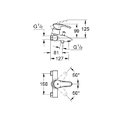 GROHE 33613001 Mitigeur Bain Douche EUROSTYLE mural sans raccords.