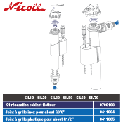 NICOLL 0411005 - Joint filtre à grille inox pour about G1/2”  Robinet flotteur.