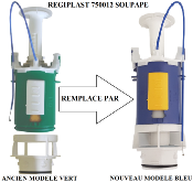 REGIPLAST 750012 Soupape avec embase, joint et câble.