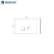 REGIPLAST 183C PLAQUE DE COMMANDE "PLAIN" DOUBLE DEBIT CHROMEE