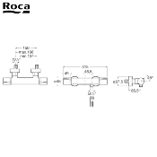 PR-ROCA A5A1409CN0 T-1000 Mitigeur Douche thermostatique mural, Titanium black.