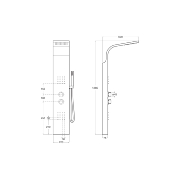 ROCA A5A9A8BC00 ESSENTIAL 2.1 Colonne de douche hydromassage thermostatique. Acier Inoxydable.