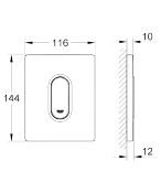 GROHE 38857SH0 ARENA Cosmopolitan. Plaque de commande manuelle pour urinoir, Blanc Alpin.