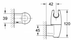 GROHE - Support mural pour douchette Movario Chromé 28401000