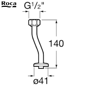 ROCA A5A9317C00 Tube extérieur pour urinoir.