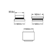 GROHE 1393500 Brise-jet laminaire, M22x1 chromé. Avec adaptateurs M18 et M24.