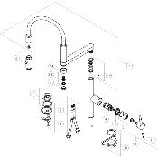 NOBILI RCA166/58CR BEC COMPLET POUR 93400/50 CHROMÉ