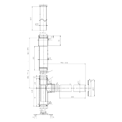 PR-ROCA A5064031NM TOTEM - Siphon bouteille pour lavabo/vasque. TITANIUM BLACK BROSSÉ.