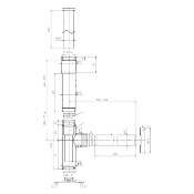 ROCA A5064031NM TOTEM - Siphon bouteille pour lavabo/vasque. TITANIUM BLACK BROSSÉ.