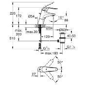 GROHE 32766000 Euroeco Spécial. Mitigeur monocommande, Lavabo.