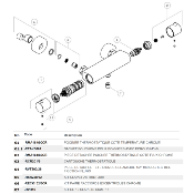 NOBILI RMA184/89CR Poignée coté débit pour mitigeur thermostatique TAGO.