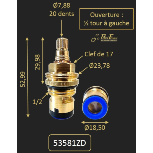 PAINI 53581ZD Tête céramique 1/2 tour.