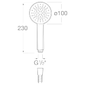 ROCA A5B9B03C00 STELLA 100/1. Douchette avec fonction Rain.