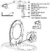 SIAMP 41 1312 07 Ensemble Charnière Ralentie + Fixation pour Abattant Vence cuvette Lotus.