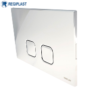 REGIPLAST 183C PLAQUE DE COMMANDE "PLAIN" DOUBLE DEBIT CHROMEE