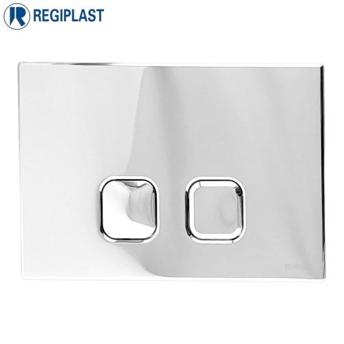 REGIPLAST 183C PLAQUE DE COMMANDE "PLAIN" DOUBLE DEBIT CHROMEE