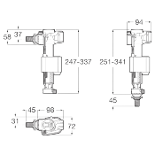 ROCA A822509200 Robinet Flotteur 2 en 1. Installation Latérale ou Basse.