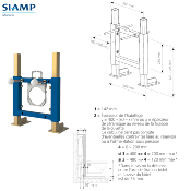 SIAMP 31 2500 10 Bâti Cuvettes SCU 350 pour WC Suspendus.