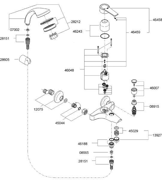 GROHE 08915000 Inverseur bain-douche à retour automatique. 08 915 000