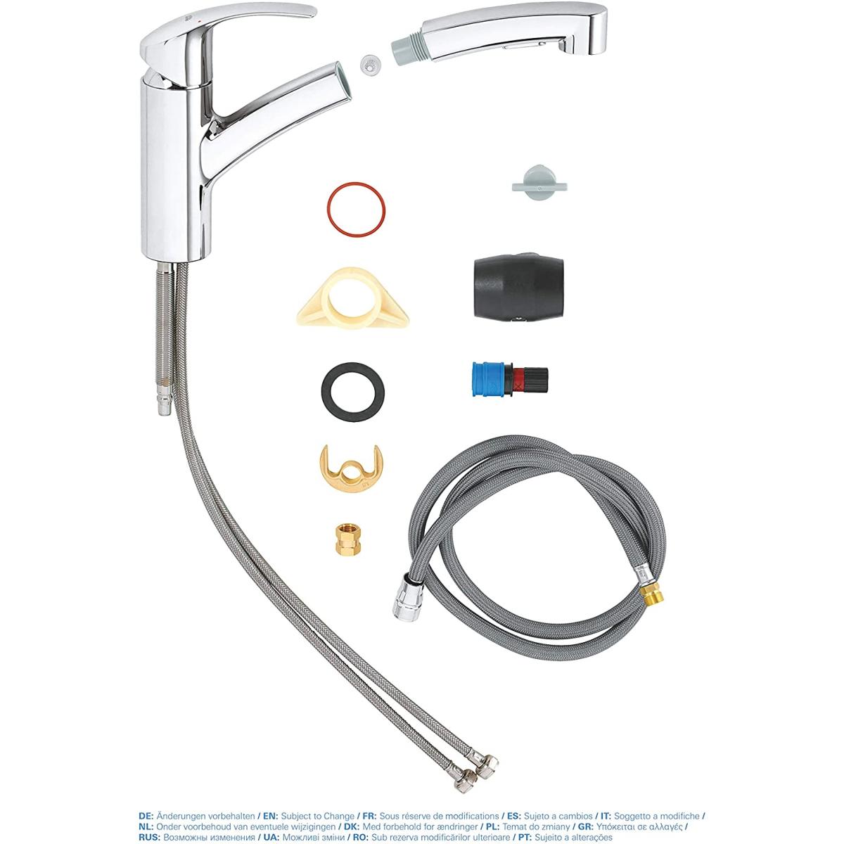 Mitigeur Lavabo Grohe Eurosmart L-Size – Chrome, Monocommande, 23537003