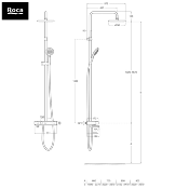 ROCA A5A9H09C00 INDEX-T Switch. Colonne bain-douche thermostatique avec étagère.