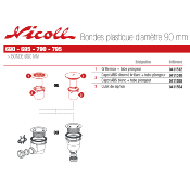 NICOLL 0411512 D695-Grille inox + tube plongeur pour 690 - 695 - 790 - 795.