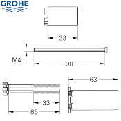 GROHE 14048000 Rapido SmartBox - Extension universelle pour mitigeurs mécaniques - 25 mm.