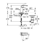 GROHE 31137001 Start. Mitigeur monocommande Lavabo Taille S