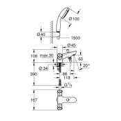 GROHE 25496001 Mélangeur bain-douche COSTA L, Chromé