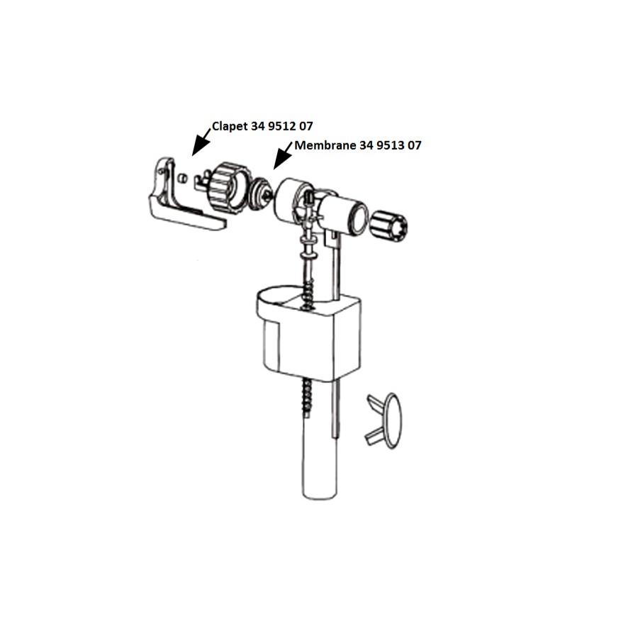 Membrane pour robinet flotteur SIAMP valve remplissage diaphragme