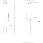 ROCA A5A978BC00 ETERNAL. Colonne de douche hydromassage thermostatique. Surfex® ultra blanc mat.