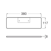 ROCA A5B4863TP0 ESSENTIAL / EVOLUTION 2.1. Tablette en verre.