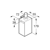 ROCA A816841001 RUBIK. Distributeur de savon liquide, à poser, Blanc Mat/Chromé Brillant.