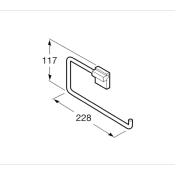 ROCA A816847001 RUBIK. Porte serviettes Anneau, Chromé Brillant.