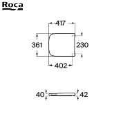 ROCA A80178B004 DAMA SENSO COMPACT - Abattant WC Blanc, Fermeture Standard.