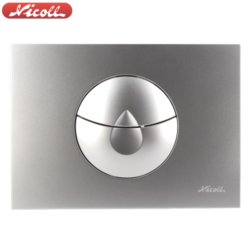 NICOLL 0709141 381-Plaque de commande double volume GOUTTE. CHROMÉ VELOURS