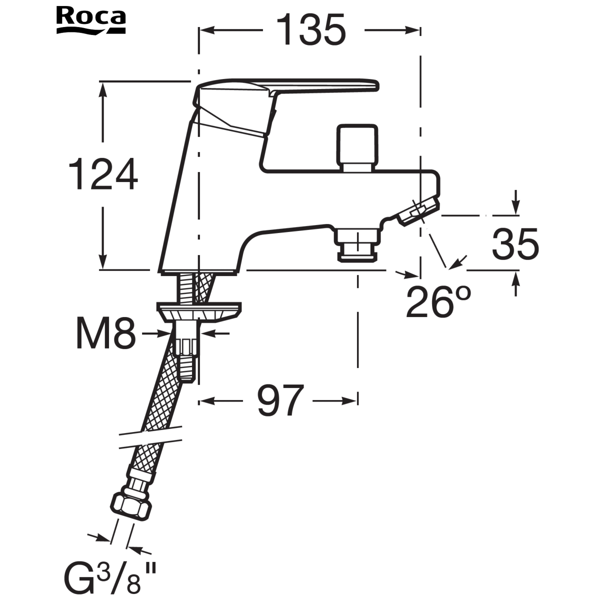 Mitigeur douche chromé VICTORIA entraxe universelle ROCA A5A2125C0F - ROCA  - A5A2125C0F