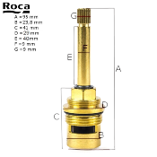 ROCA AG0065400R LOFT - KIT MONTURE. TËTE CÉRAMIQUE 3/4".