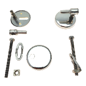 PR-SIAMP 41 1152 00 Charnières Déclic Métal pour Abattant WC. Fixation par le dessus .