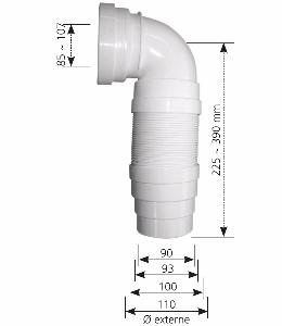 SIAMP 92 4060 10 - PA2050B - Pipe Coudée articulée pour Bâti-Chasse.