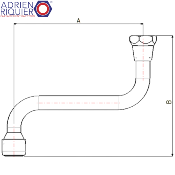 ADRIEN RIQUIER 07927 BEC HORIZONTAL EN FORME DE "S" 150 mm - 3/4" AVEC AÉRATEUR.