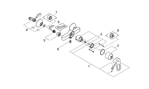 Mitigeur pour Douche Grohe BauLoop 