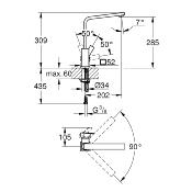 GROHE 13330000 Bec col de cygne pour Sail Cube et Eurocube.