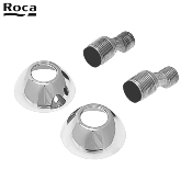 PR-ROCA A525554200 ROSACES CHROMES AVEC RACCORDS EXCENTRIQUES + ANTIBRUIT.